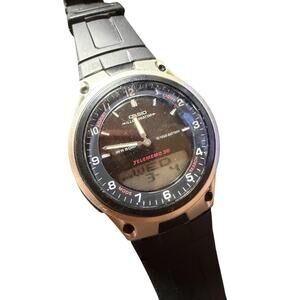 Casio Telememo 30 AW-80 Silver-tone Black Analog Digital Watch WR 50M Vintage